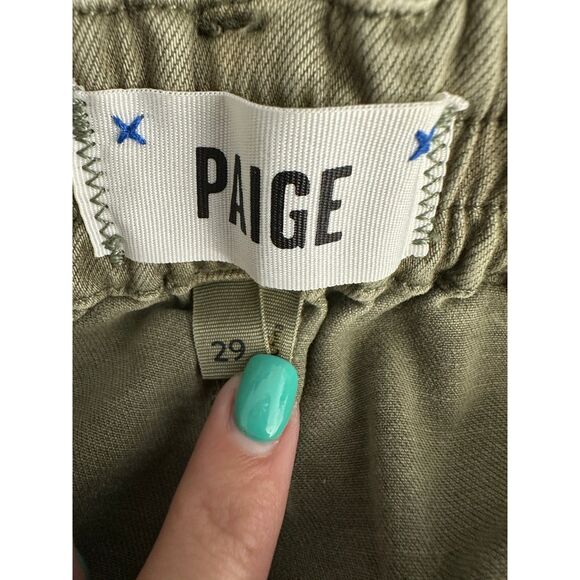 Paige Christy Vintage Ivy Green Drawstring Cuffed Shorts Size 29 - Picture 4 of 7